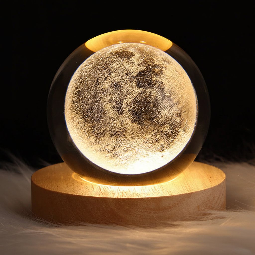 3D Kristall Nachtlicht Kugel - MoonlitOrb