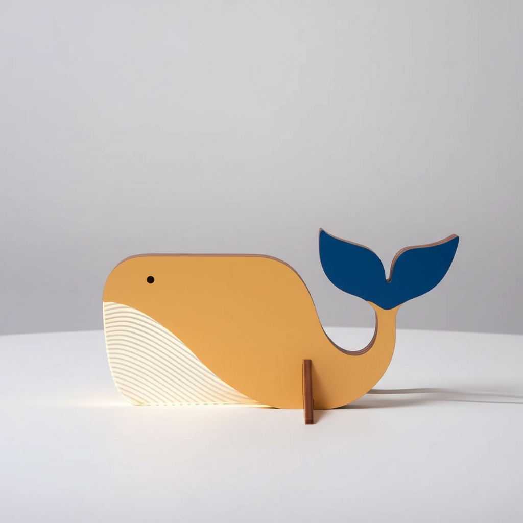 Acryl Holz LED Lampe - Glowfauna