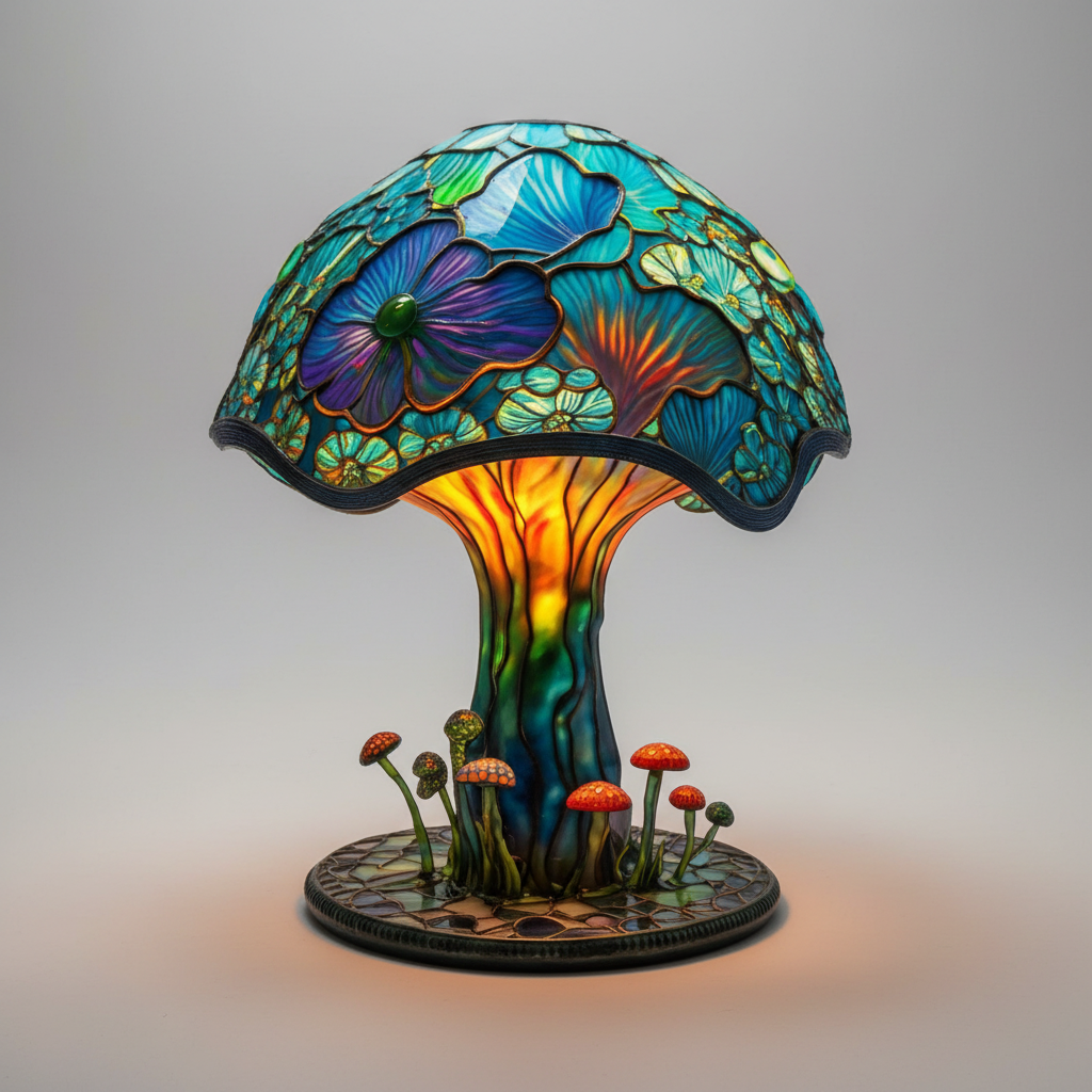 Bunte Glasin Glas Tischlampe - Glowmoss