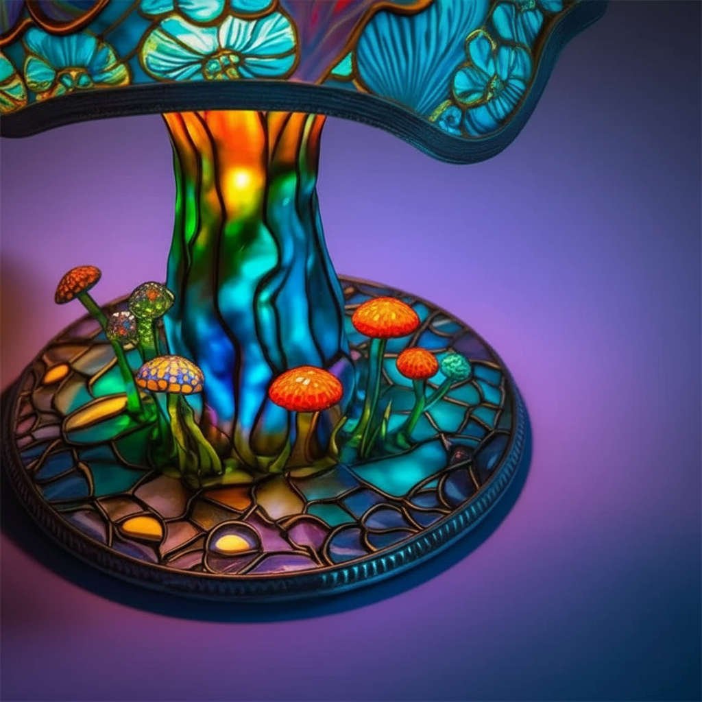 Bunte Glasin Glas Tischlampe - Glowmoss