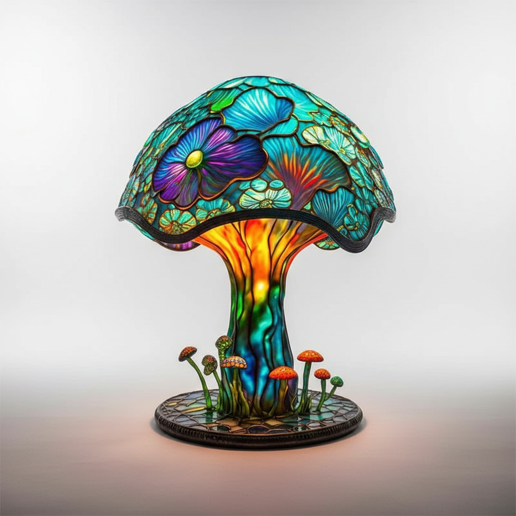 Bunte Glasin Glas Tischlampe - Glowmoss