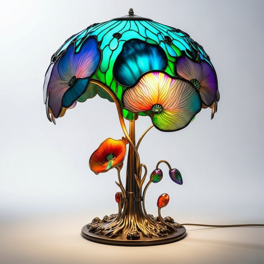 Bunte Glasin Glas Tischlampe - Glowmoss
