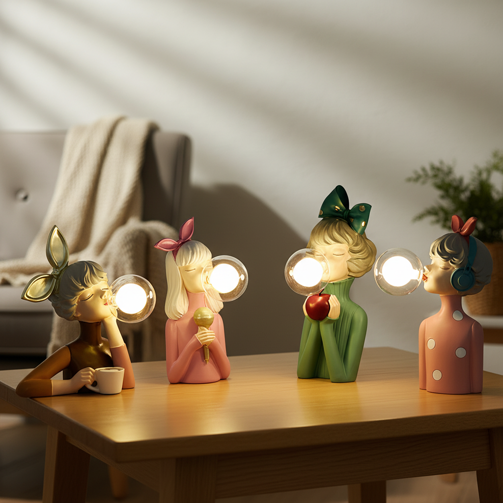 Dekorative Leuchte Mit Glasschirm - CozyMuse