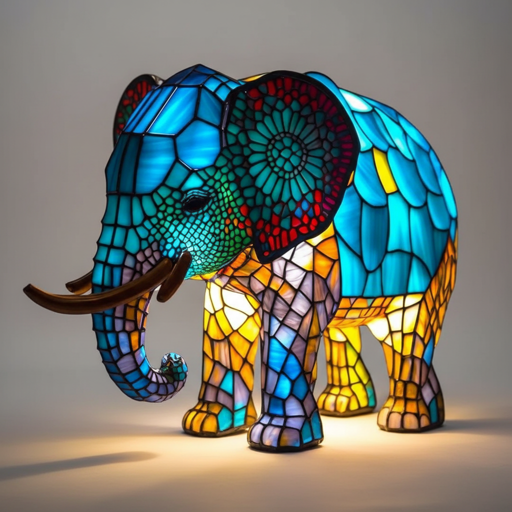 Handgefertigte Mosaiklampe Tierkopf - GleamPaw