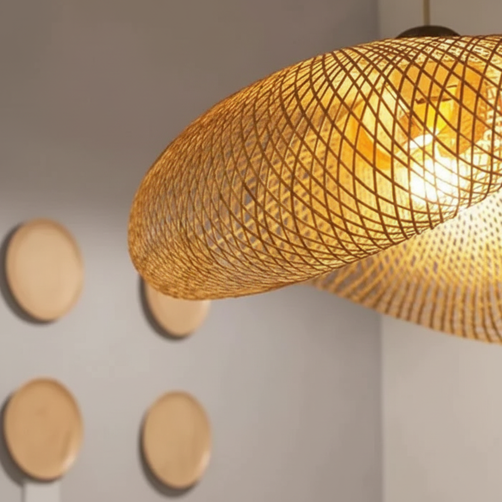 Handgewebte Rattan Hängeleuchte - WeaveLight