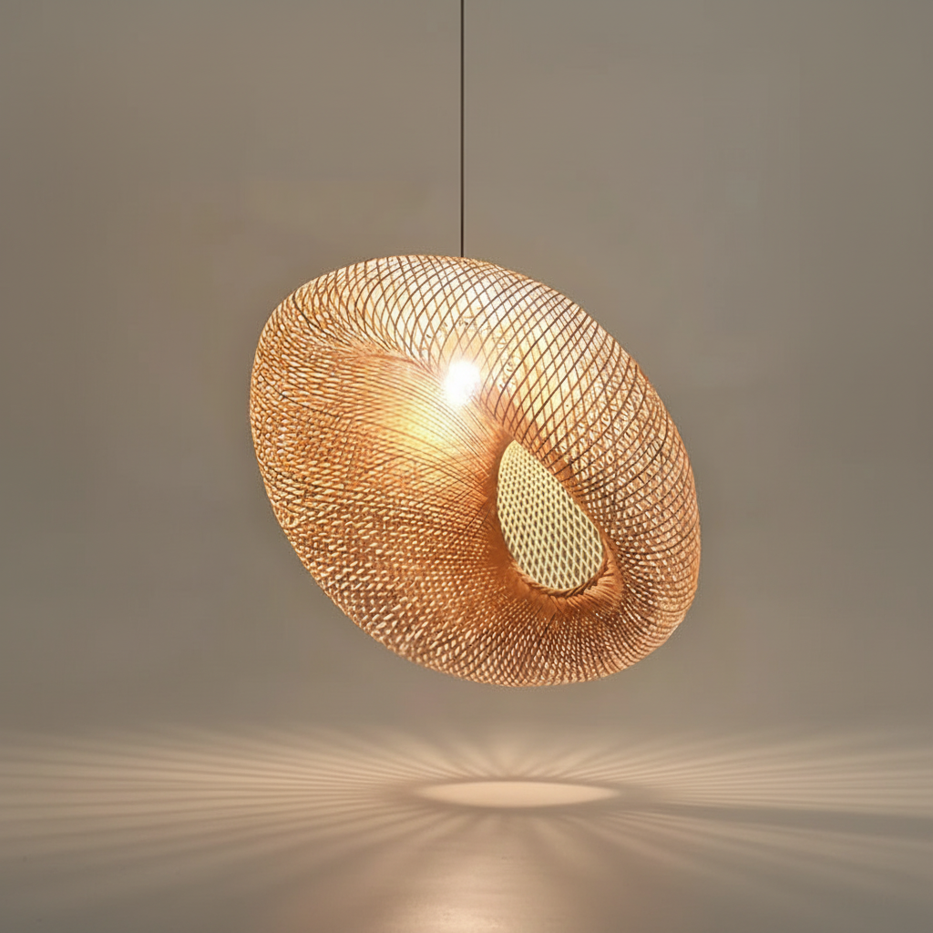 Handgewebte Rattan Hängeleuchte - WeaveLight