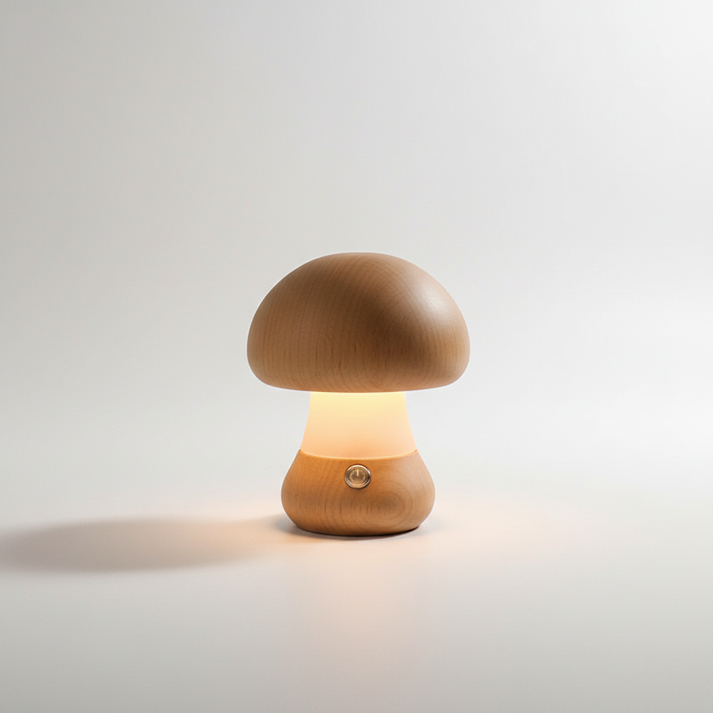 Hölzernes Pilznachtlicht - GlowMush