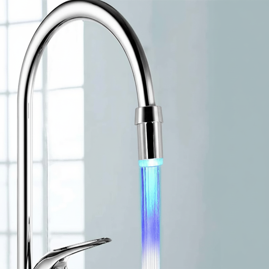 LED Wasserhahnaufsatz Chrom - AquaLume