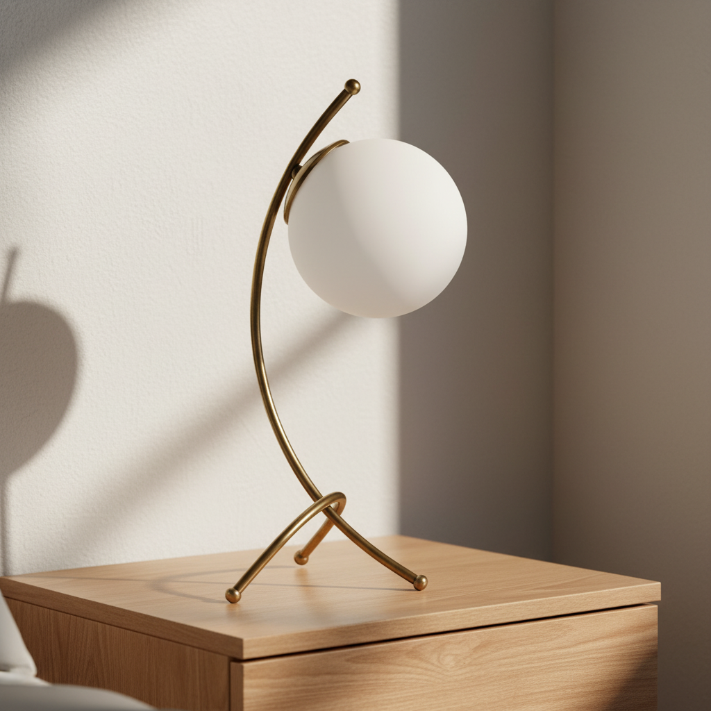 Minimalistische Tischlampe Metallgestell - Sphereon