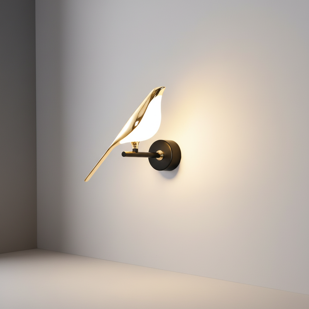 Moderne Goldene Wandlampe - Aurabird