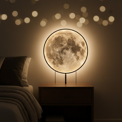 Runde Wandlampe Mit Monddruck - Moonique