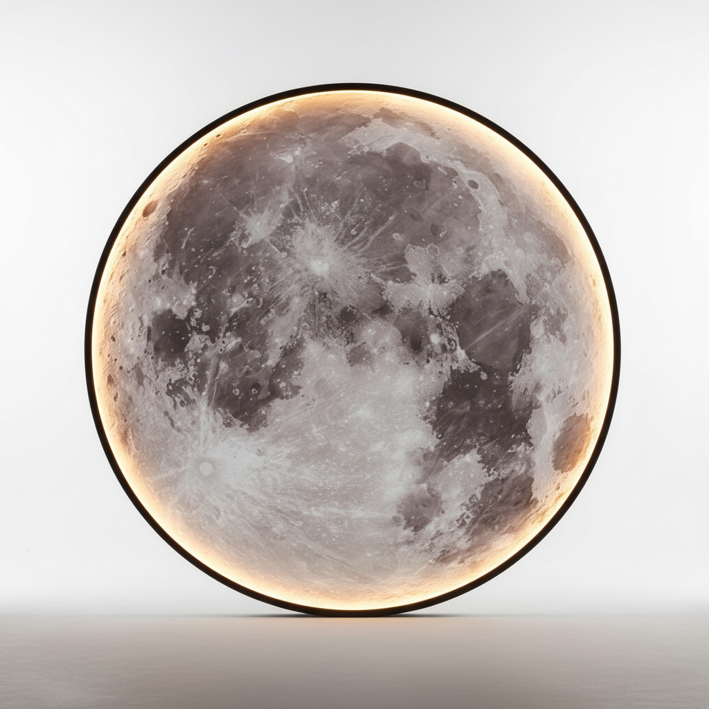 Runde Wandlampe Mit Monddruck - Moonique