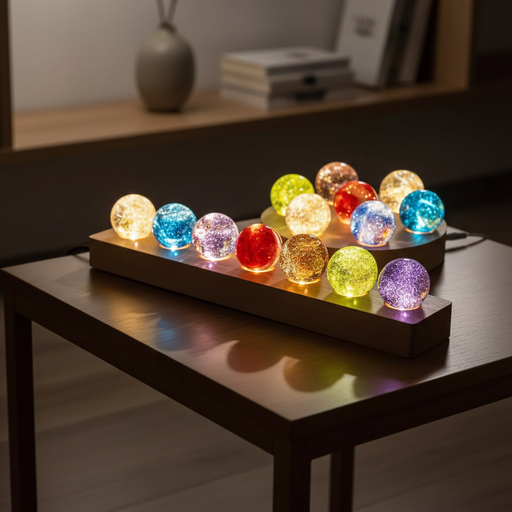 Siebenteilige Kristallkugel Leuchte - Aurasphere