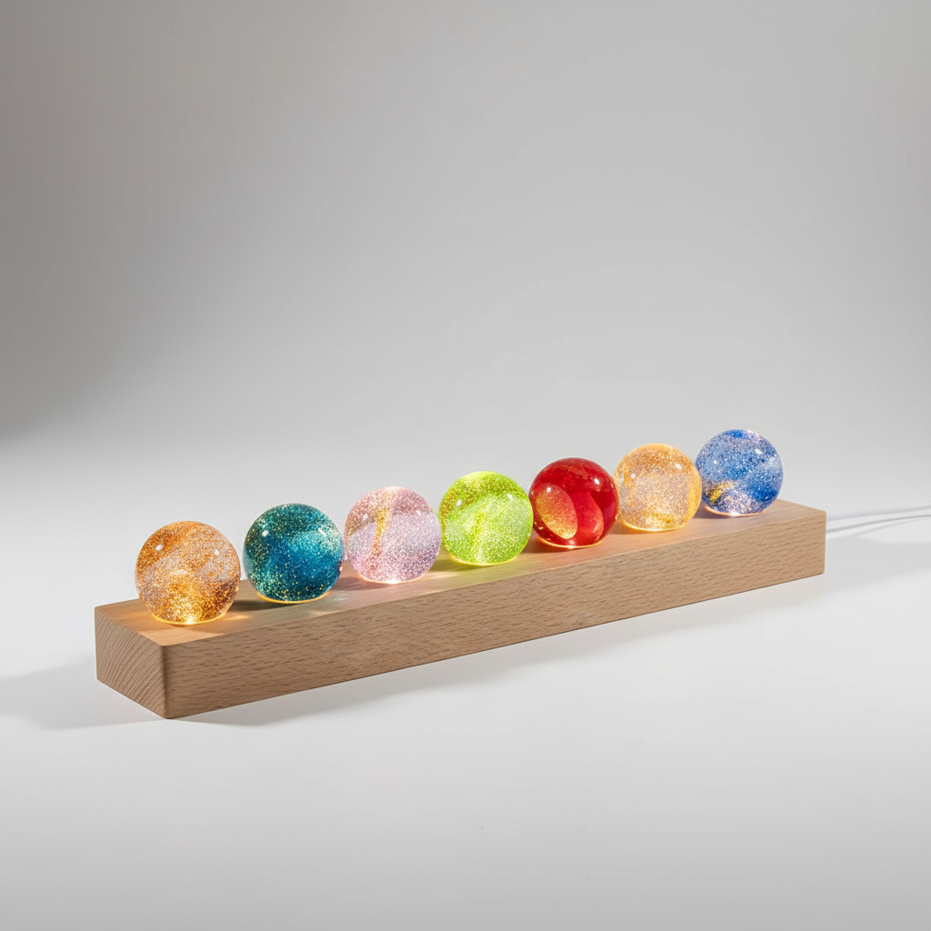 Siebenteilige Kristallkugel Leuchte - Aurasphere