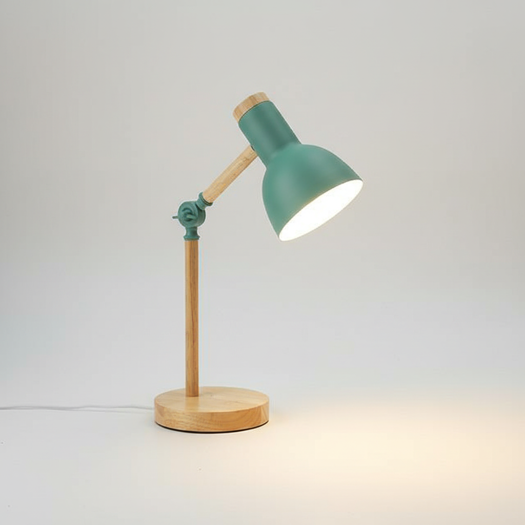 Skandinavische Tischlampe Holz Metall - Lumibrook