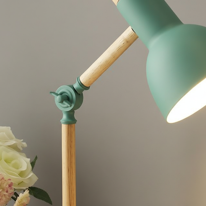 Skandinavische Tischlampe Holz Metall - Lumibrook