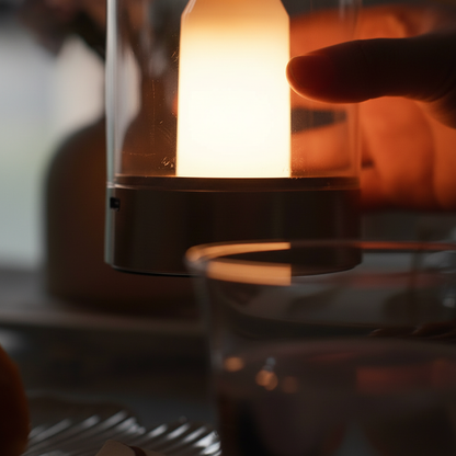 Transparenter LED Kerzenzylinder - HandGlim