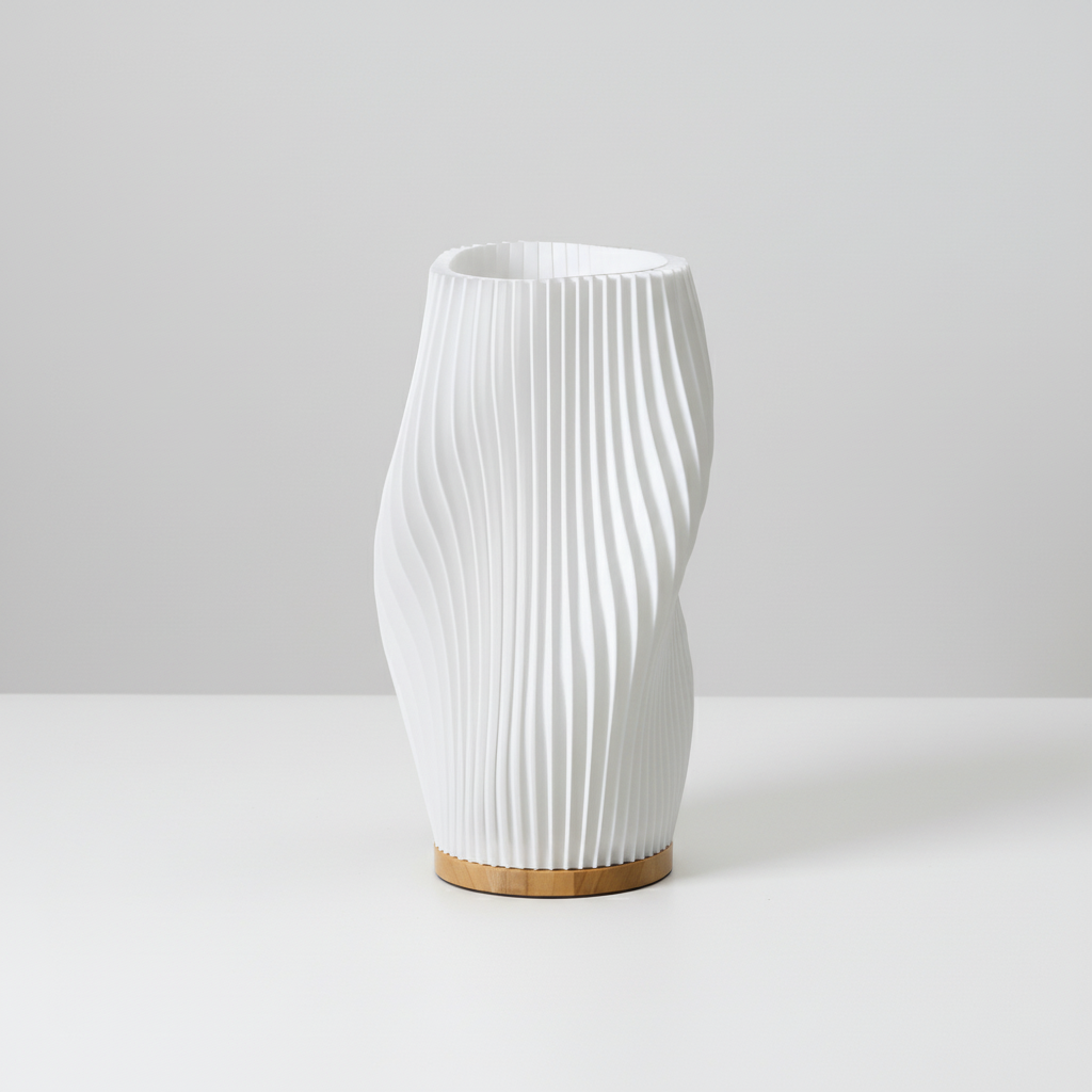 Wellenförmige Tischleuchte - GlowRipple