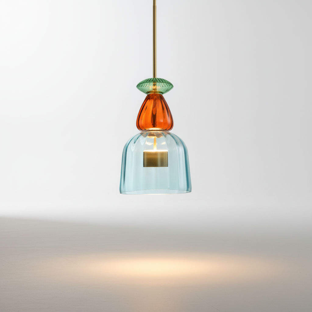 Zylindrische Glas Hängeleuchte - Colorluma