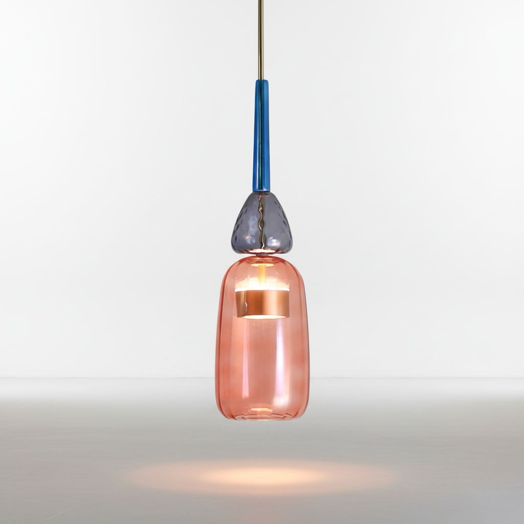 Zylindrische Glas Hängeleuchte - Colorluma