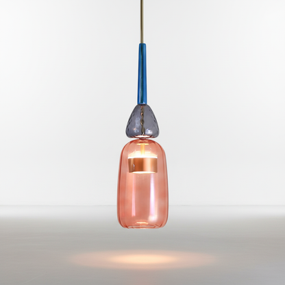 Zylindrische Glas Hängeleuchte - Colorluma