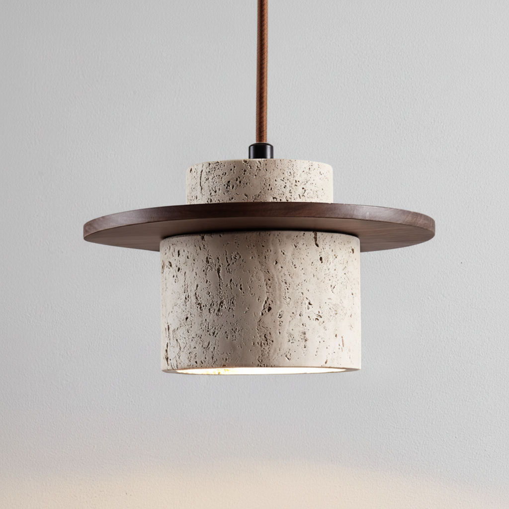 Hängelampe Travertin Holzoptik - Travento